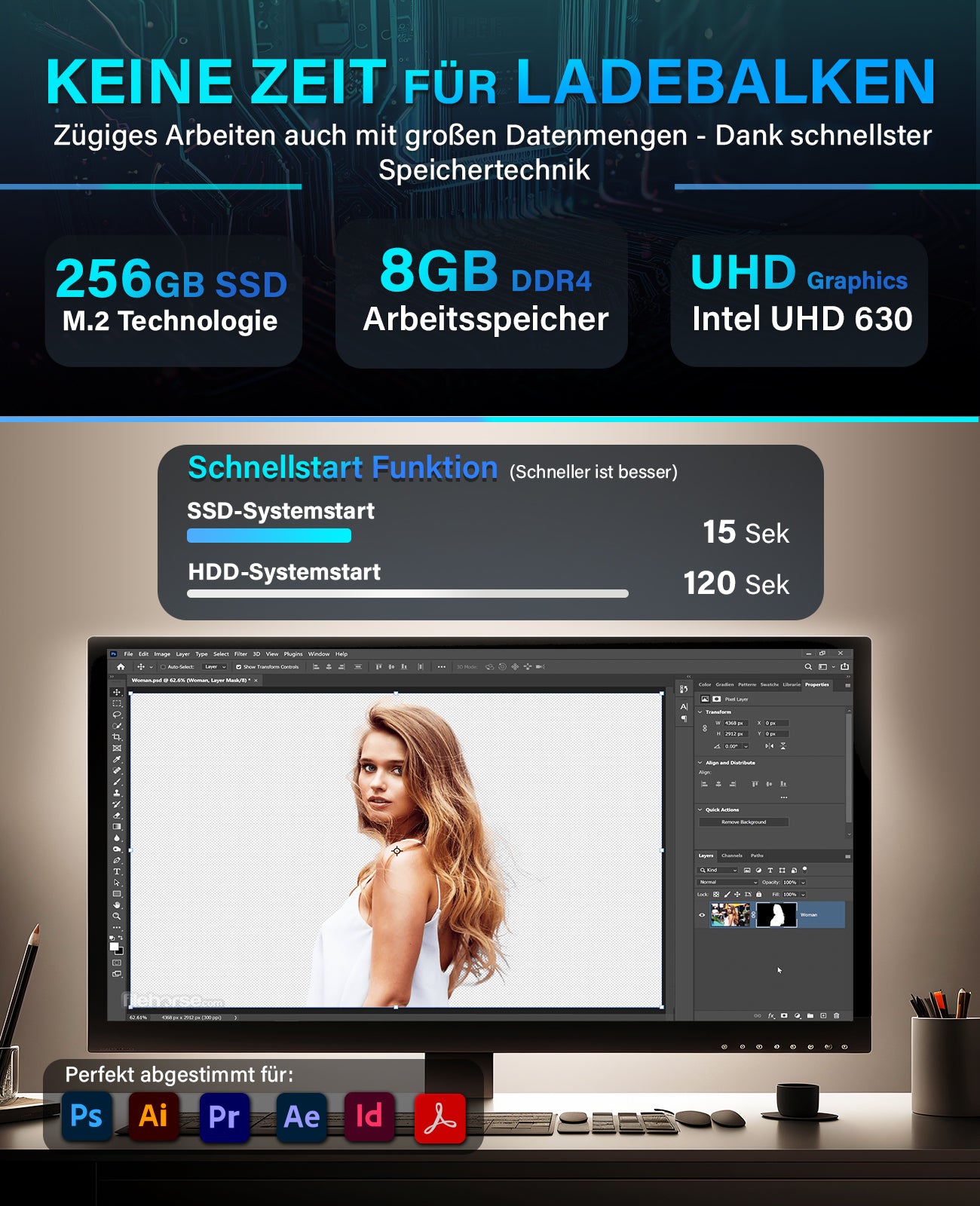 Greed® Basic V2 PC mit Intel Core i5 10400 - Schneller Rechner + Computer für Büro & Homeoffice Greed® Basic V2 PC mit Intel Core i5 10400 - Schneller Rechner + Computer für Büro & Homeoffice